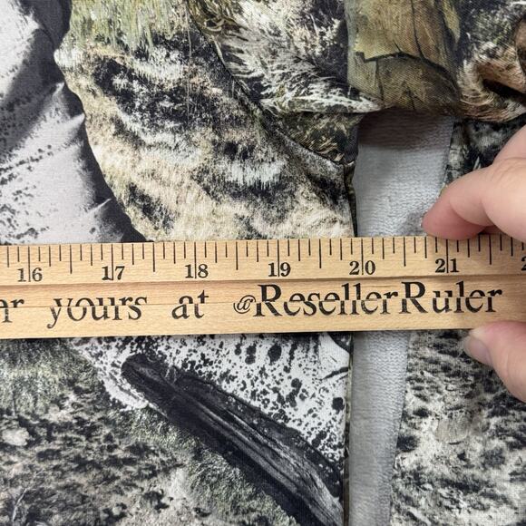 Mossy Oak Top Mens Medium Camo Mock Neck Long Elastic Sleeve Hunting Outdoor - Picture 7 of 10